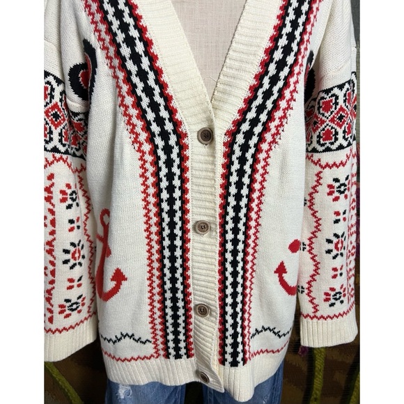 Anthropologie Varsity Cardigan Sweater M - Picture 6 of 16
